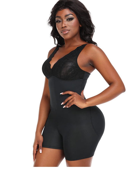 CurvyPower | UK bodysuit Low Back Waist Slimming and Hip Lifting Shaper Bodysuit with Removable Hip Pads