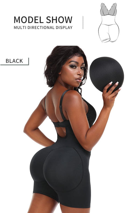 CurvyPower | UK bodysuit Low Back Waist Slimming and Hip Lifting Shaper Bodysuit with Removable Hip Pads