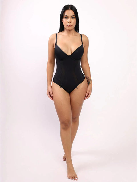 CurvyPower | UK bodysuit One Piece Low Back Tummy Control Shaper Bodysuit
