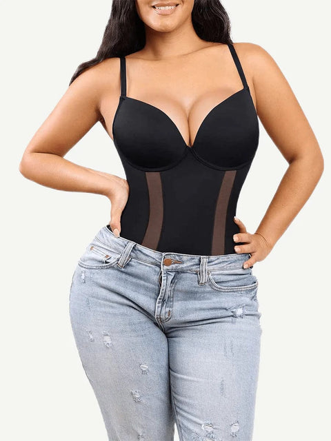 CurvyPower | UK bodysuit One Piece Low Back Tummy Control Shaper Bodysuit