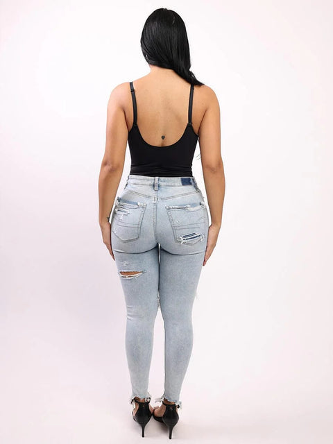 CurvyPower | UK bodysuit One Piece Low Back Tummy Control Shaper Bodysuit