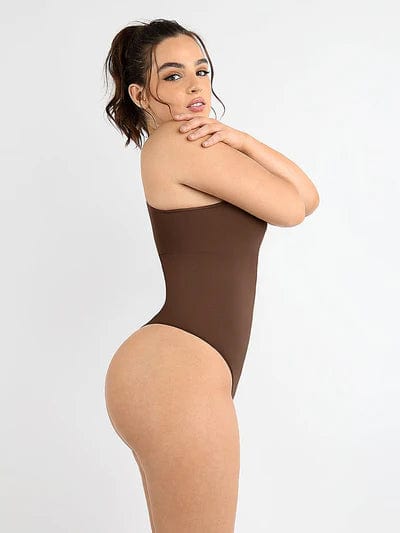 CurvyPower | UK bodysuit One Shoulder Compression Shapewear Thong Bodysuit