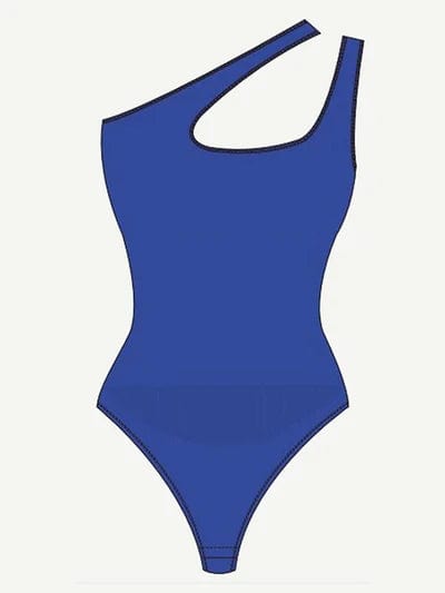 CurvyPower | UK bodysuit One Shoulder Compression Shapewear Thong Bodysuit