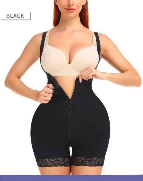 CurvyPower | UK bodysuit Open Bust Bodysuit Shapewear with Front  Zipper Closure