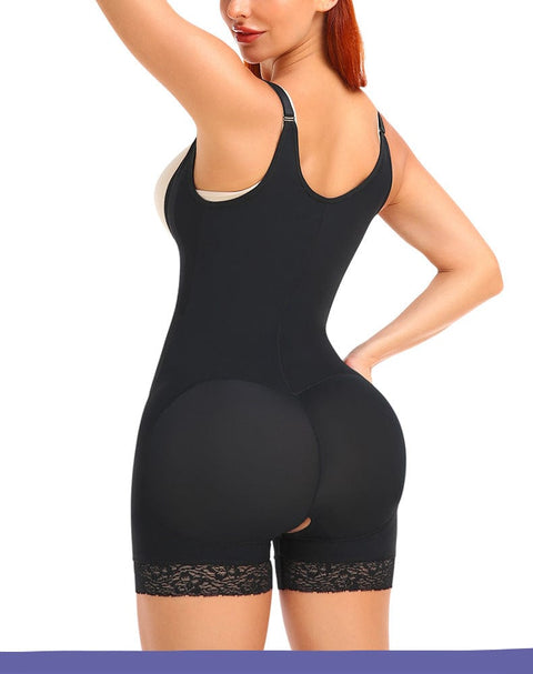 CurvyPower | UK bodysuit Open Bust Bodysuit Shapewear with Front  Zipper Closure