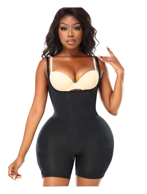CurvyPower | UK bodysuit Open Bust Bodysuit Shapewear with Removable Hip Pads