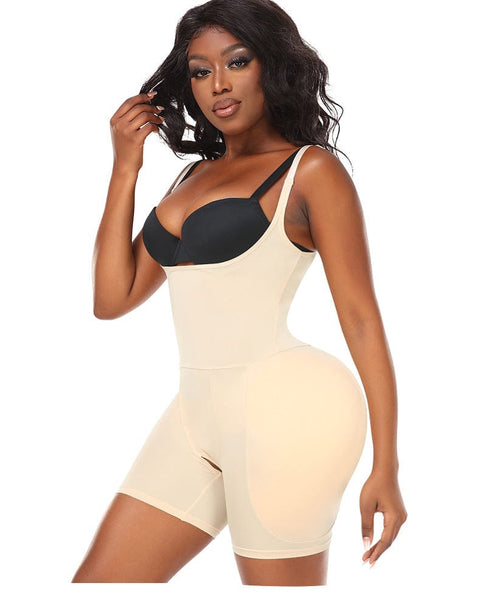 CurvyPower | UK bodysuit Open Bust Bodysuit Shapewear with Removable Hip Pads