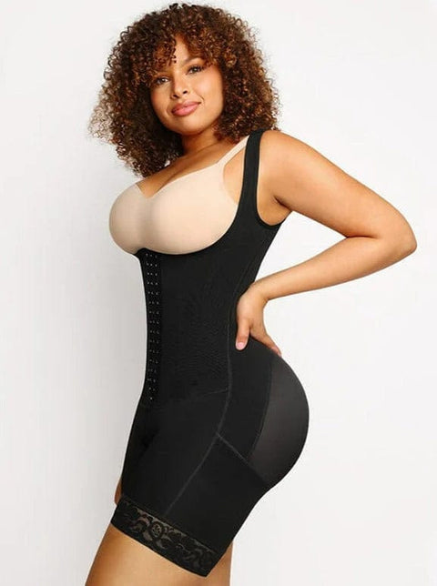 CurvyPower | UK bodysuit Open Bust Compression Bodysuit with Steel Boning for Women’s Tummy Control