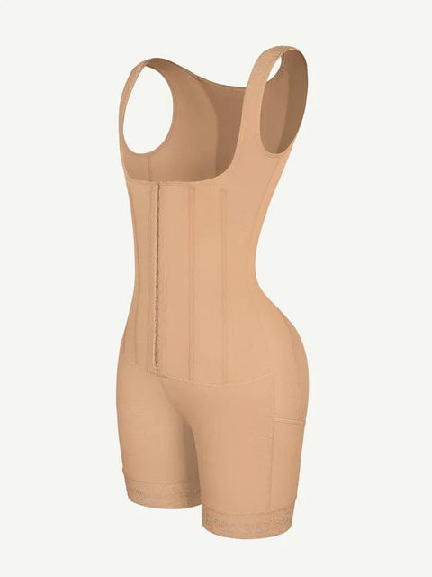 CurvyPower | UK bodysuit Open Bust Compression Bodysuit with Steel Boning for Women’s Tummy Control