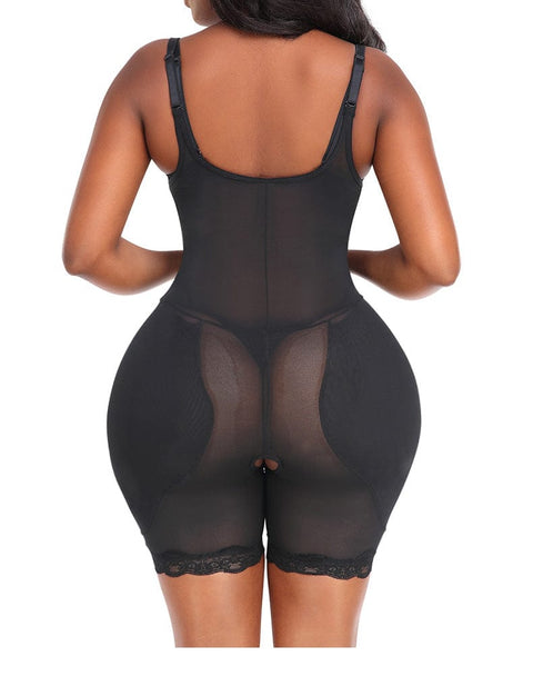 CurvyPower | UK bodysuit Open Bust Lace Shaping Bodysuit with Hip Pads