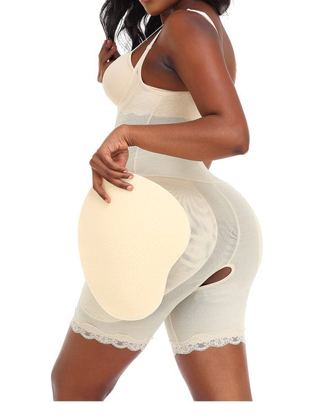 CurvyPower | UK bodysuit Open Bust Lace Shaping Bodysuit with Hip Pads