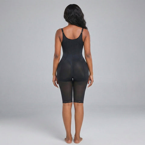 CurvyPower | UK bodysuit Open Bust Shapewear Bodysuit with Front Zipper and Adjustable Straps