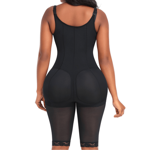 CurvyPower | UK bodysuit Open Bust Shapewear Bodysuit with Front Zipper and Adjustable Straps