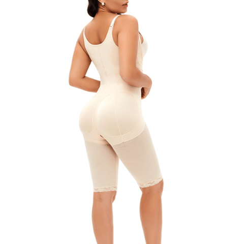CurvyPower | UK bodysuit Open Bust Shapewear Bodysuit with Front Zipper and Adjustable Straps
