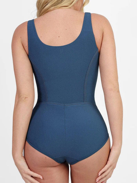 CurvyPower | UK bodysuit Postpartum Recovery Bodysuit with Tummy Control in Denim Shapewear