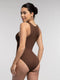 CurvyPower | UK bodysuit Ribbed Seamless Sleeveless Shapewear Bodysuit with Front Zipper