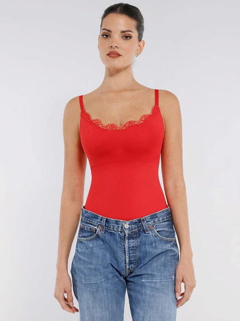 CurvyPower | UK bodysuit Seamless Lace Waist Slimming Shapewear Cami Bodysuit
