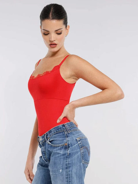 CurvyPower | UK bodysuit Seamless Lace Waist Slimming Shapewear Cami Bodysuit