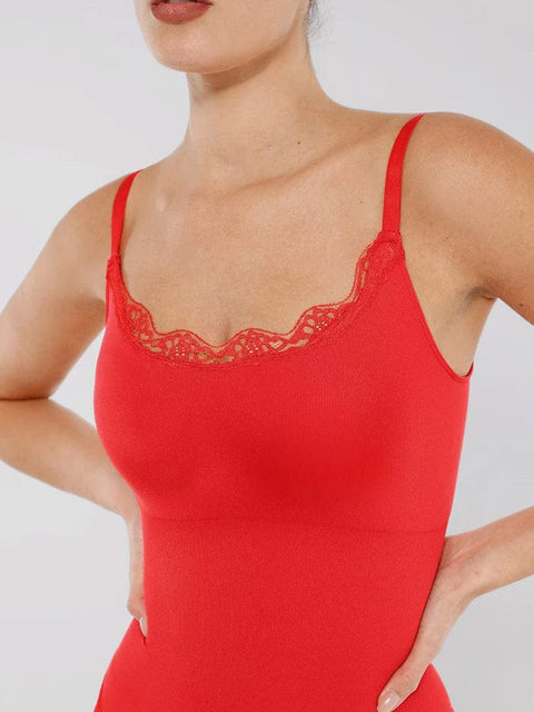 CurvyPower | UK bodysuit Seamless Lace Waist Slimming Shapewear Cami Bodysuit