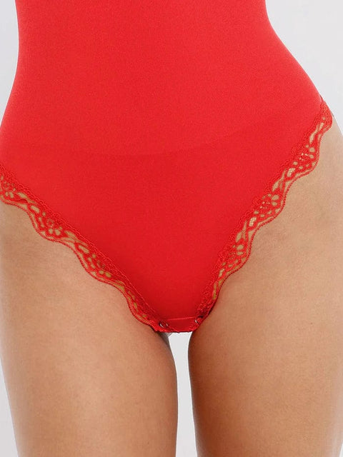 CurvyPower | UK bodysuit Seamless Lace Waist Slimming Shapewear Cami Bodysuit