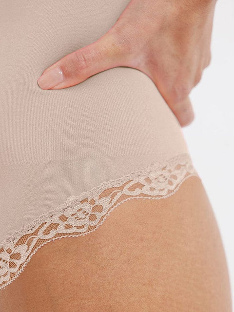 CurvyPower | UK bodysuit Seamless Lace Waist Slimming Shapewear Cami Bodysuit