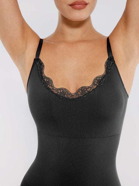 CurvyPower | UK bodysuit Seamless Lace Waist Slimming Shapewear Cami Bodysuit