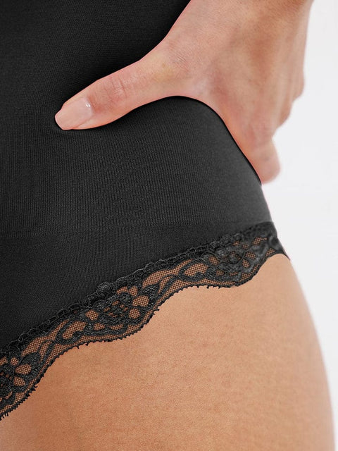 CurvyPower | UK bodysuit Seamless Lace Waist Slimming Shapewear Cami Bodysuit