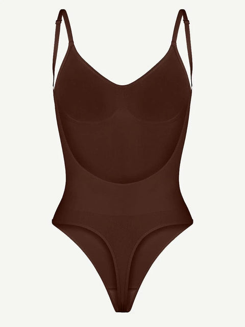 CurvyPower Bodysuit Seamless Thong Backless ShapeWear Bodysuit With Adjustable Straps