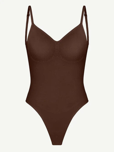 CurvyPower Bodysuit Seamless Thong Backless ShapeWear Bodysuit With Adjustable Straps