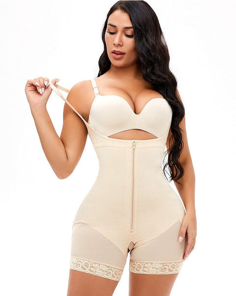 CurvyPower | UK bodysuit Seamless Tummy Control Open Bust Shapewear Bodysuit