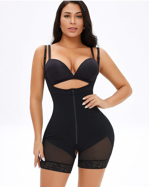CurvyPower | UK bodysuit Seamless Tummy Control Open Bust Shapewear Bodysuit