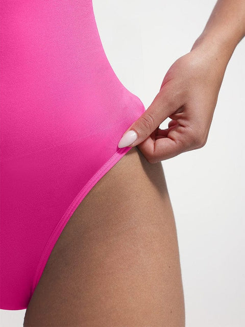 CurvyPower | UK bodysuit Seamless Tummy Control Shapewear Bodysuit with Built-In Bra and Removable Pads