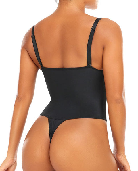 CurvyPower | UK bodysuit Seamless Tummy Control Shaping Bodysuit with Built-In Bra