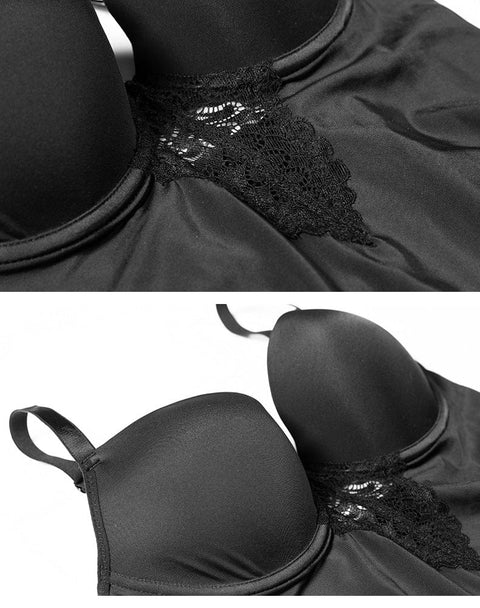 CurvyPower | UK bodysuit Seamless Tummy Control Shaping Bodysuit with Built-In Bra