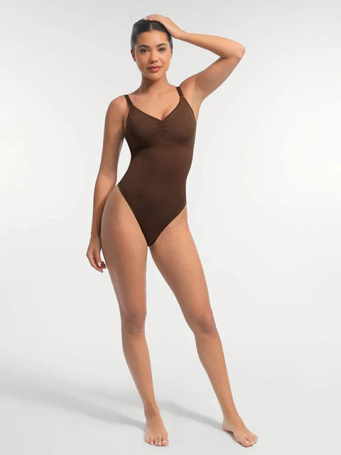 CurvyPower | UK bodysuit Seamless Waist & Tummy Control Shapewear Bodysuit With Built-In Bra