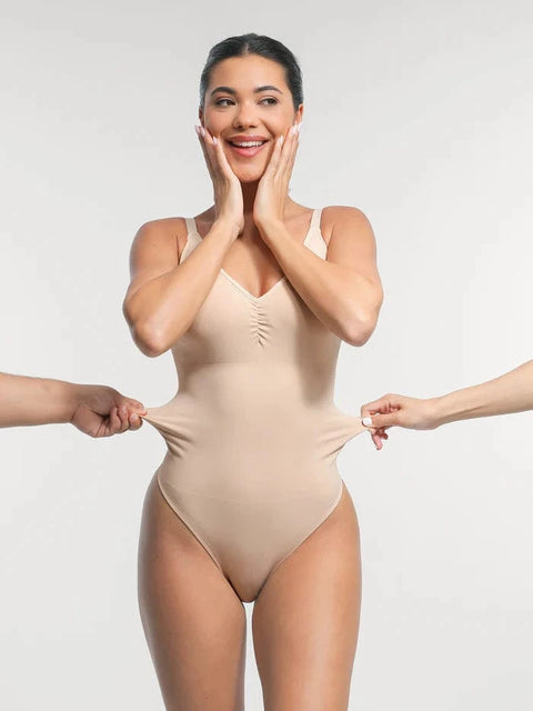 CurvyPower | UK bodysuit Seamless Waist & Tummy Control Shapewear Bodysuit With Built-In Bra