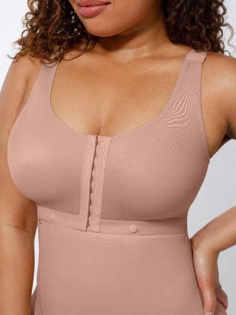 CurvyPower | UK bodysuit Shapewear Bodysuit Covering Postoperative Chest with Side Zipper