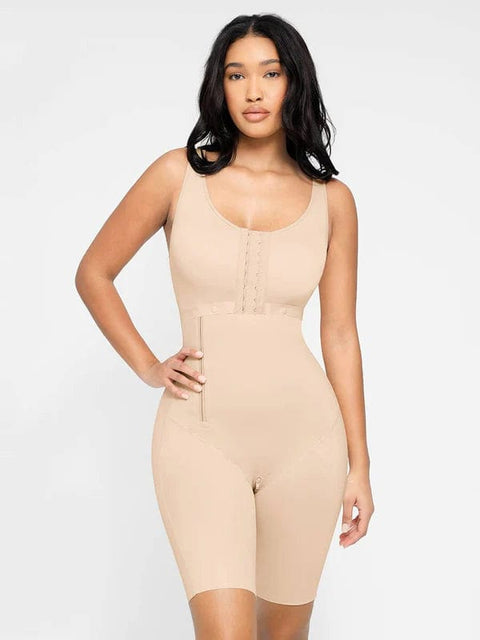 CurvyPower | UK bodysuit Shapewear Bodysuit Covering Postoperative Chest with Side Zipper