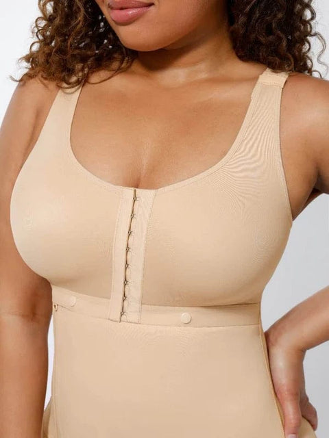 CurvyPower | UK bodysuit Shapewear Bodysuit Covering Postoperative Chest with Side Zipper