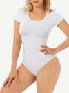 CurvyPower | UK bodysuit Short Sleeve Round Neck One Piece Thong Shapewear Bodysuit