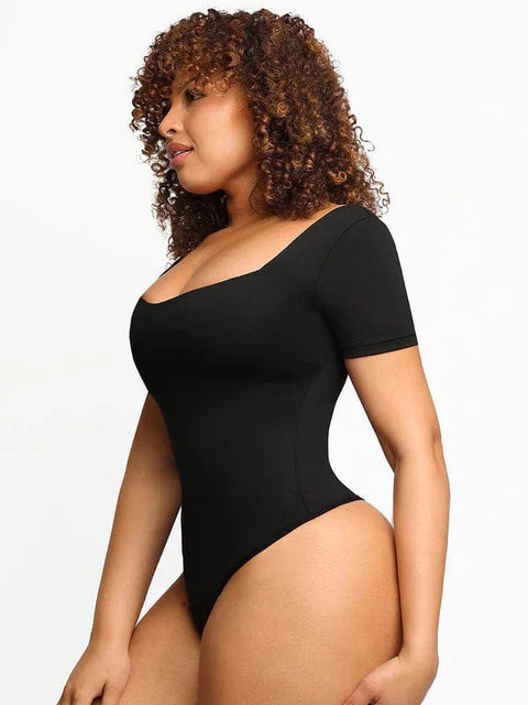 CurvyPower | UK bodysuit Square Neck Shapewear Tummy Control Bodysuit