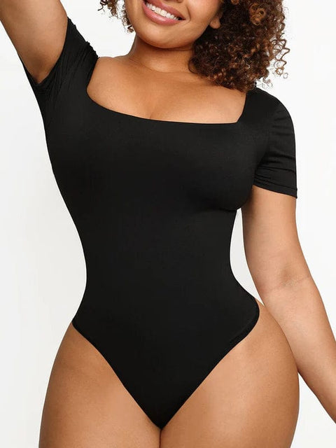 CurvyPower | UK bodysuit Square Neck Shapewear Tummy Control Bodysuit