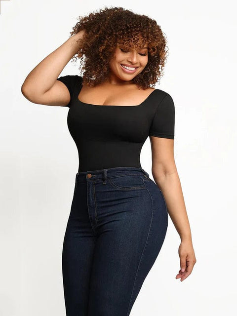 CurvyPower | UK bodysuit Square Neck Shapewear Tummy Control Bodysuit