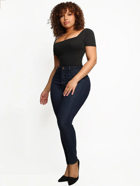 CurvyPower | UK bodysuit Square Neck Shapewear Tummy Control Bodysuit