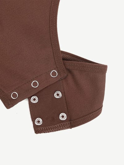 CurvyPower | UK bodysuit Square Neck Tummy Control Long Sleeve Shapewear Bodysuit