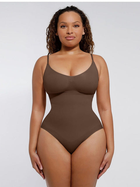 CurvyPower | UK bodysuit Thong / Brown / XS/S Sculpting Tummy Control Body Thong Shapewear Bodysuit