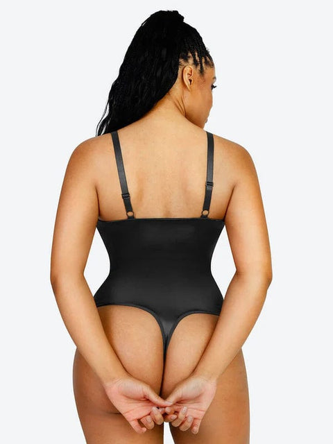 CurvyPower | UK bodysuit Tummy Control Elastic Mesh Shapewear Thong Bodysuit