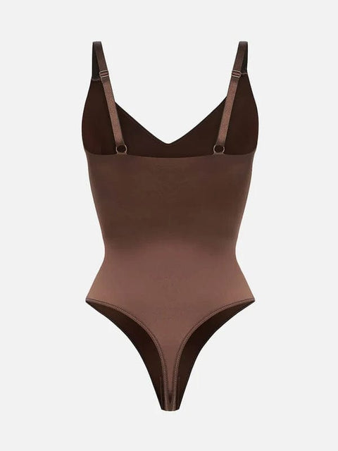 CurvyPower | UK bodysuit Tummy Control Elastic Mesh Shapewear Thong Bodysuit