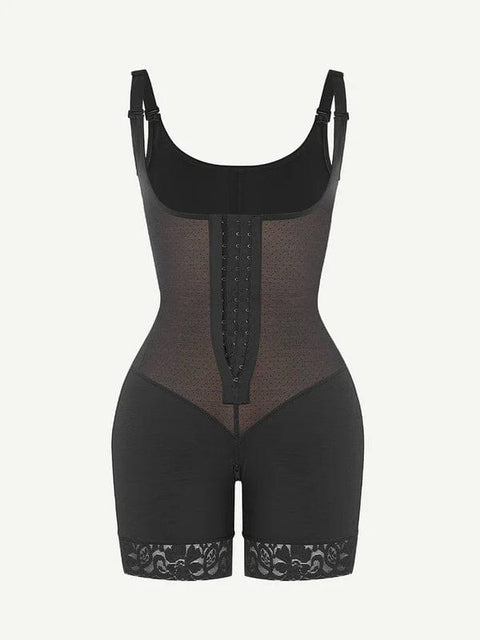 CurvyPower | UK bodysuit Tummy Control Lace Open Bust Shapewear Bodysuit