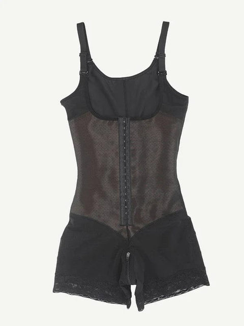 CurvyPower | UK bodysuit Tummy Control Lace Open Bust Shapewear Bodysuit